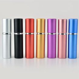 Stock 5ml Perfume Bottle Party Favour Aluminium Anodized Compact Perfume Atomizer Fragrance Glass Travel Refillable Spray Bottle FY3329 Xu