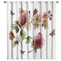Curtain & Drapes Vintage Flower Floral Window Curtains Living Room Decor Bedroom Indoor Fabric Print Kids Treatment
