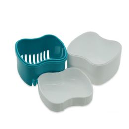 teeth retainers Canada - Storage Boxes Denture Retainer Bath With Basket Dental False Teeth Box Different colors RH61304