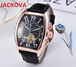 mens top brand Genuine Leather strap watch business Mechanical automtaic movement moon phase Sports skeleton hip hop cool stopwatch Super Christmas gifts