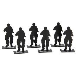 Smalls 6pcs airsoft AR 15 gun accessories iron metal soldier model military shooting targets for hunting black