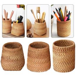 Storage Baskets Manual Rattan Chopsticks Tube Shovel Spoons Bucket Dinner Knives Forks Tableware Box Home Kitchen Organisation