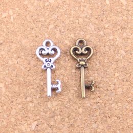 150pcs Antique Silver Bronze Plated vintage skeleton key Charms Pendant DIY Necklace Bracelet Bangle Findings 21mm