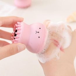 Hot Health Beauty Lovely Cute Octopus Shape Silicone Facial Cleaning Brush Deep Pore Cleaning Exfoliator Face Washing Skin Care