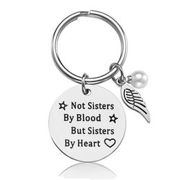 Metal Keychain Keyring Friendship Key Chain Jewelry Gift Not Sister By Blood But Sisters Heart Keychains