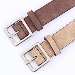 Belts Q 2021 PU Leather Belt For Women Square Buckle Pin Jeans Black Chic Brand Ladies Vintage Strap Female Waistband