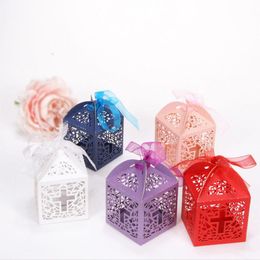 wholesale christening gifts Canada - Gift Wrap Laser Cut Christening & Baptism Party Boxes Favors Cake Box Custom Colors Packaging