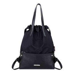 drawstring cinch bag Canada - Drawstring Backpack String Bag Waterproof Sackpack Cinch Sack Gymsack Y1105