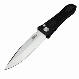 sog blades UK - Knife Spec-Elite I AUTO Folding Blade, 3.15" Satin Plain Survival Aluminum EDC Camping SOG Outdoor Knives Handles Self-defense Tac Jglr
