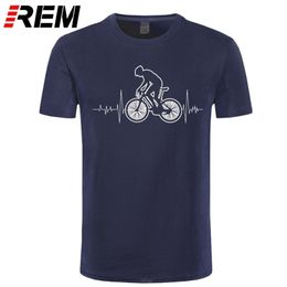REM Mountain Biking MTB T Shirt Brand Clothes Bicycles shirt Mountain Bike Heartbeat Funny Bicycle Cycling Gift T-Shirt 210324