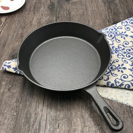 Cast Iron Frying Pan Non-stick Uncoated Saucepan Egg Pancake Cooking Pan Home Kitchen Outdoor BBQ Skillet ( 16cm,20cm,26cm ) 210319