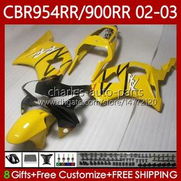 Bodywork For HONDA CBR 954 900 RR CC CBR900 CBR954 RR 02-03 Bodys 61No.47 Light yellow CBR 900RR 954RR 900CC CBR954RR 02 03 CBR954-RR CBR900RR 2002 2003 OEM Fairing Kit