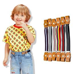 Kids Belts Buckle Free Toddlers Belt No Buckle Stretch Belts Adjustable Vintage Jeans Strap Children Accessories 14 Designs DW5733