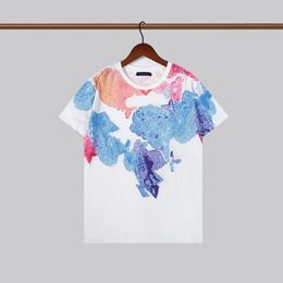 double shirt trend Australia - Men's Tees T shirts for men cotton T-shirt round neck double thread spring summer letter high street loose trend short sleeve male clothing 2022 graffiti Ts