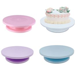 DIY -Plastikkuchen Plattentable Dekorationswerkzeuge runder Kuchen Teller rotierender Drehstisch Gebäckversorgungen Backwerkzeug JY0255