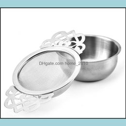 Coffee Tools stainless Steel With Bottom Cup Double Handle Bk Philtre Reusable Tea Strainer Teapot