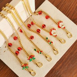 Sunglasses Frames 2021 Santa Mask Chain Cane Bell Pendant Gold Colour Metal Link Lanyard For Glasses Christmas Gifts