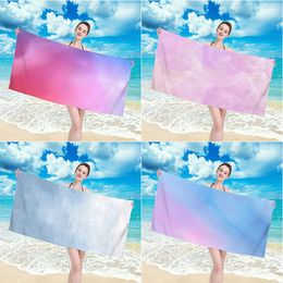 -Alta calidad 70x140cm Toalla de playa colorido rojo rosa púrpura naranja verde azul pintura de color sólido impreso toallas rectangulares para chales de mar sentado esteras