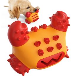 Dog Chew Toys Multi-Functional Doggy Toy Crab Shaped Molar Combines Teeth Grinding and Tooth Cleaning Food Leaking Functions A02