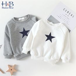 Boy'S Sweater Autumn Baby Round Neck Coat Keep Warm Five-Pointed Star Boys Girls Kids Children'S Clothing 210611