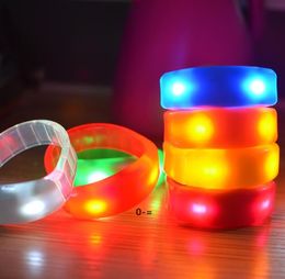 Music Activated Sound Control Led Party Flashing Bracelet Light Up Bangle Wristband Club Festive Bar Cheer Luminous Hand Ring Glow JJA9090