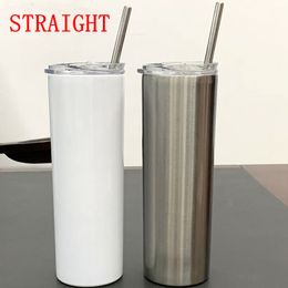 DIY 20oz Blank Sublimation Skinny Tumblers Straight tumbler 20 oz Double Wall Stainless Steel vacuum insulated sippy cups