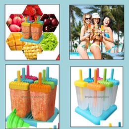 Kitchen Kitchen, Dining Bar Home & Gardenreusable Popsicle Moulds Tools Ice Pop Maker Set Of 6 With Sile Funnel Hwf7522 Drop Delivery 2021 Xv