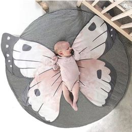 Play Mat Round Infant Crawling Blanket Baby Game Pad Cotton Cartoon Playmat Kids Room Carpet Floor Rugs Toddler Activity Gym Mat 210320