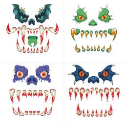 Wall Stickers 1Set Halloween Door Horror Eyes Fangs Garage Floor Car Home Party Holiday Decoration Supplies