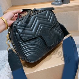 Luxury Designers Ladies Big Crossbody Bag M Handbags Messenger Shoulder Bags Women Fashion Brand G Thread Qualited Waist Camera Shape Handbags OL Purses Totes Black