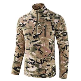 Men's Army Military Fleece Jacket Autumn Winter Soft Shell Training Camouflage Coat Outwear Tactical Thermal Windbreaker Jacket X0621