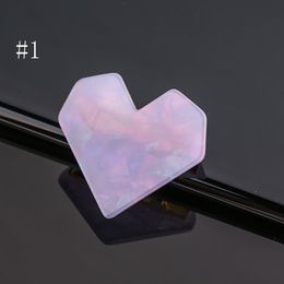 Love Heart Shaped Hairpin Hair Side Clips Party Favor Fashion Lovely Accessories Jelly Shiny Acrylic Woman Barrettes 12 Styles