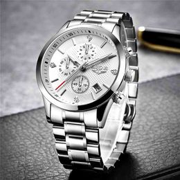 LIGE Men Watches Top Luxury Brand Sport Quartz Watch Men Chronograph Waterproof Wrist Watch Man Stainless Steel Date Clock 210329