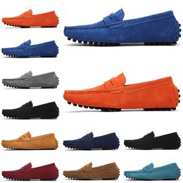 2021 running shoes new jogging casual Selling black pink blue gray orange green brown mens slip on lazyleather peas