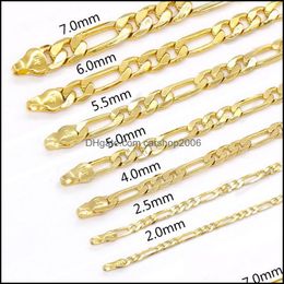 Chains Necklaces & Pendants Jewelrychains Fs Design 7 Size Long Chunky Cadena Figaro Trendy Fashionable Necklace Banquet Jewellery Drop Delive