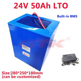Lithium titanate 24v 50Ah LTO battery pack 20000 deep cycles with BMS for electric motors jinrikisha electro-motor+5A Charger