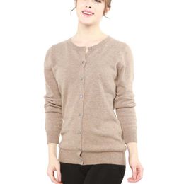 LONGMING 100% Merino Wool Women Cardigan Sweater Autumn Winter Warm Soft knitted Femme Cashmere 210805