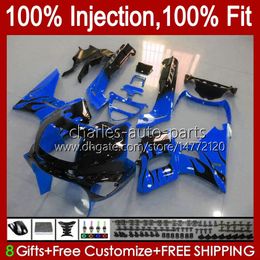 Injection Fairing For KAWASAKI NINJA ZZR400 ZZR600 ZZR-400 blue flames new ZZR-600 93 94 95 96 97 98 99 00 Bodywork 84HC.144 ZZR 400 600 01 02 03 04 05 06 07 1993-2007 OEM Bodys