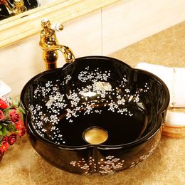 China Artistic Procelain Handmade Europe Vintage Ceramic Lavabo Bathroom Sink Counter top chinese ceramic wash basin sinksgood qty