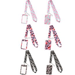 20pcs/lot J2820 Cartoon Cherry Blossoms Lanyard Keys Phone Neck Strap Keychain Lanyards ID Badge Holder For Flower Fan