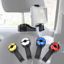 Hooks & Rails Adjustable Car Headrest Phone Holder Fastener Seat Back Hanger Clips