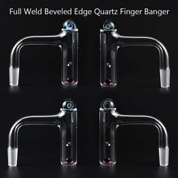 Full Weld Bevelled Edge Quartz Finger Banger Smoking Accessories With 6mm ruby, 14mm Universe Caps for glass Water bong dab oil rigs