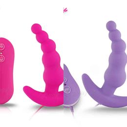 Nxy Anal Toys Silicone Plug Remote Control Vibrator Men Beads Butt Vagina Adult Sex for Woman Masturbator 1218