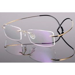 titanium rimless reading glasses Canada - Stgrt 2021 Style Fashionable Progressive Reading Glasses Rimless Titanium Eyeglasses Frame Prescription Spectacles Sunglasses