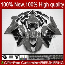 Motorcycle Fairings For KAWASAKI NINJA ZX600C ZX-600 ZX 6R 600CC 6 R ZX636 07-08 Bodywork 10No.164 ZX-636 600 CC ZX6R 07 08 ZX600 ZX 636 ZX-6R 2007 2008 Bodys Kit grey glossy