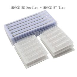 -Desechables 50 unids 3RS 5RS 7RS 9RS 11RS 13RS 15RS Agujas de tatuajes + 50pcs 3RT 5RT 7RT 9RT 11RT 13RT 15RT CORRECTAR TIPS KIT