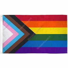 LGBT Gay Rainbow Flag High Quality Ready to Ship Direct Factory Stock Double Stitched 90x150cm 3x5 fts DAW307