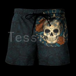 aztec fashion Canada - Men's Shorts Aztec Mayan Skulls Flowers 3D Printed 2021 Fashion Summer Casual Men Women Harajuku Loose Beach Style-A25