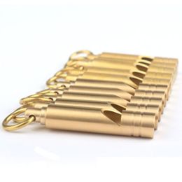 Solid brass EDC Emergency Survival Aid Whistle Keychain For Camping Hiking Outdoor Sport Tools fast shopping