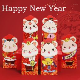 Gift Wrap 12PCS 2021 Year's Mouse Year Paper Cartoon Red Packets Hong Bao Auspicious Money Bags #1227